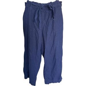 Womens Ann Taylor Loft Outlet Navy Blue Wide Leg Petite Pants - Sz LP L Petite